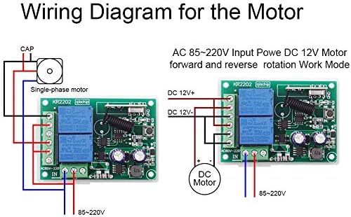 QIACHIP 110V 120V 220V Wireless RF Remote Control Relay Switch Universal 2-Channel 433MHz Receiver with 4 pcs Transmitters for Garage Door Openers, Cars, LED Lights & More (KR2202)