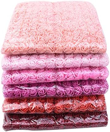 2inches Mini Fake Rose Flower Heads Artificial Rose Fake Flower Head Artificial Craft Rose Rose Petals Confetti for Handmade DIY Wedding Home Decoration Accessories, Pack of144 (Rose Red)