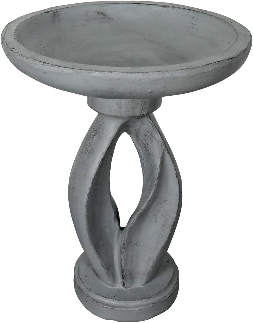 SKYFIRE 21.8" Tall Outdoor Bird Bath for Garden -Concrete Modern Freestanding Patio Birdbath, Decoration Yard Statue for Garden, Patio, Lawn -16”Dia X 21.8”H Contemporary Birdbaths with Pedestal