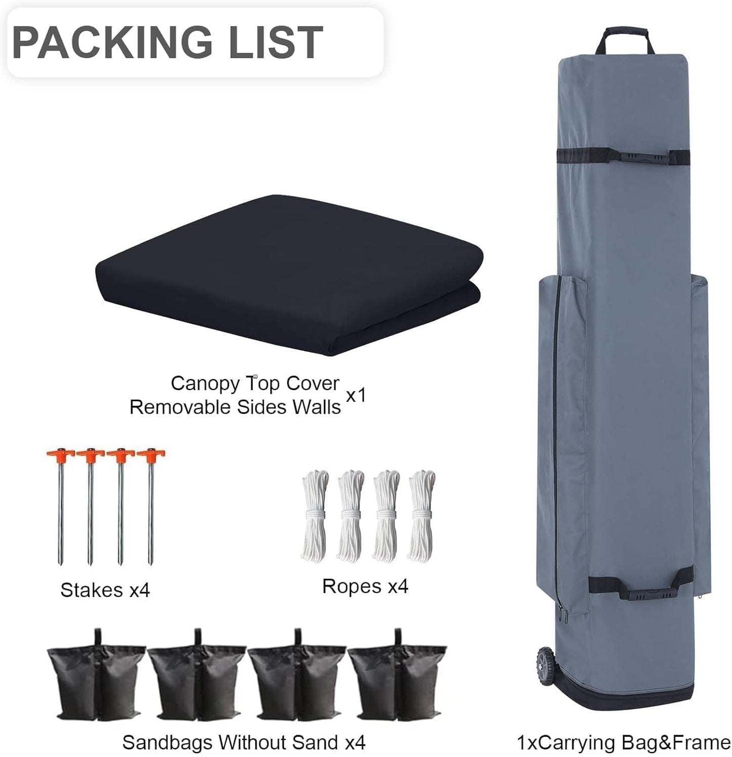 10x10 pop up Canopy Tent, Eazy up Outdoor Patio Canopy Tent with sidewalls, Heavy Duty Commercial Instant Canopy Tent with Sand Bags for Deck, Party, Camping, Backyard, Playground, Black