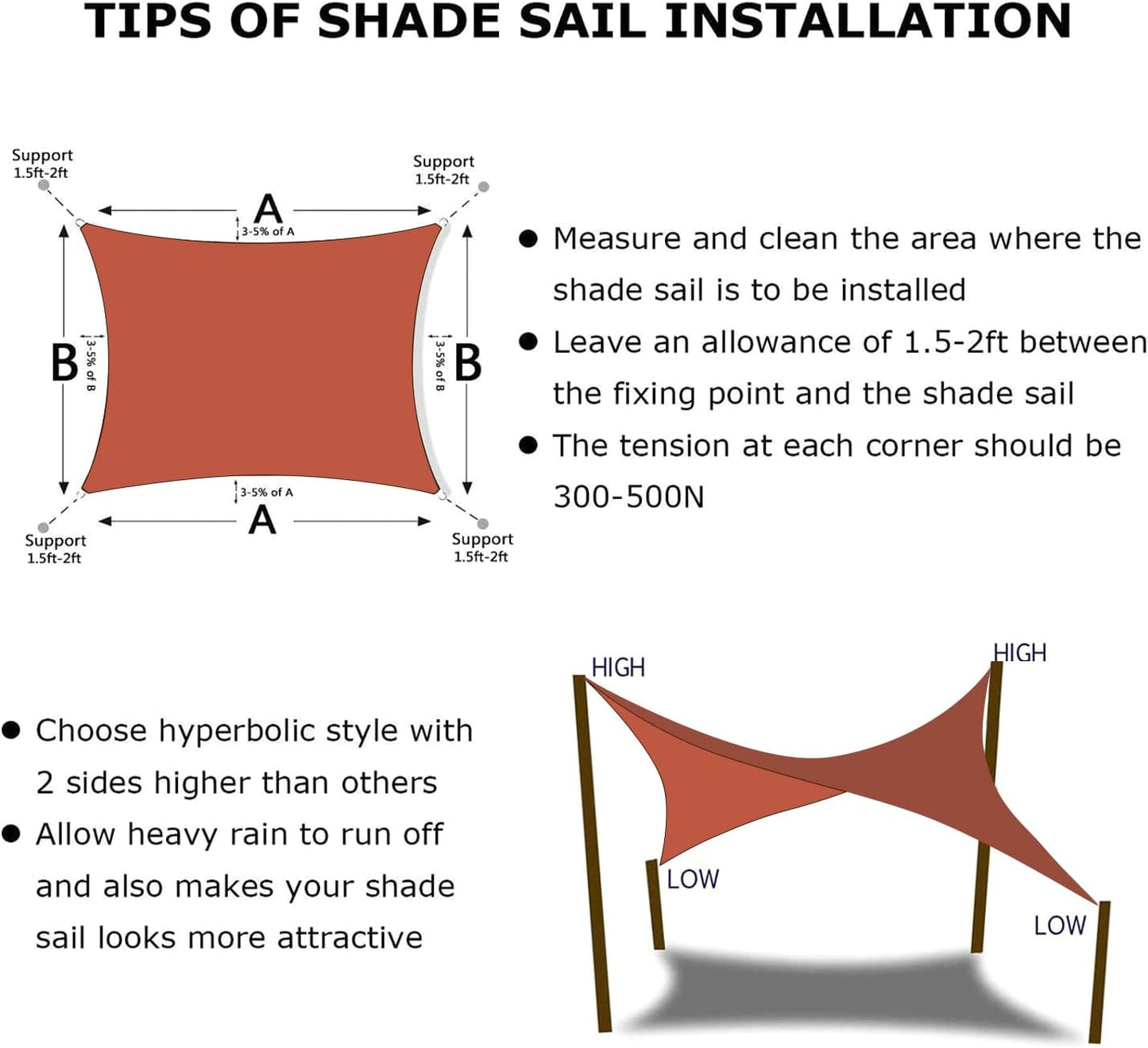 KANAGAWA 12'X16' Rust Red Custom Size Sun Shade Sail Rectangle UV Block Canopy Cover for Patio Backyard Lawn Garden Outdoor (Customized Available)