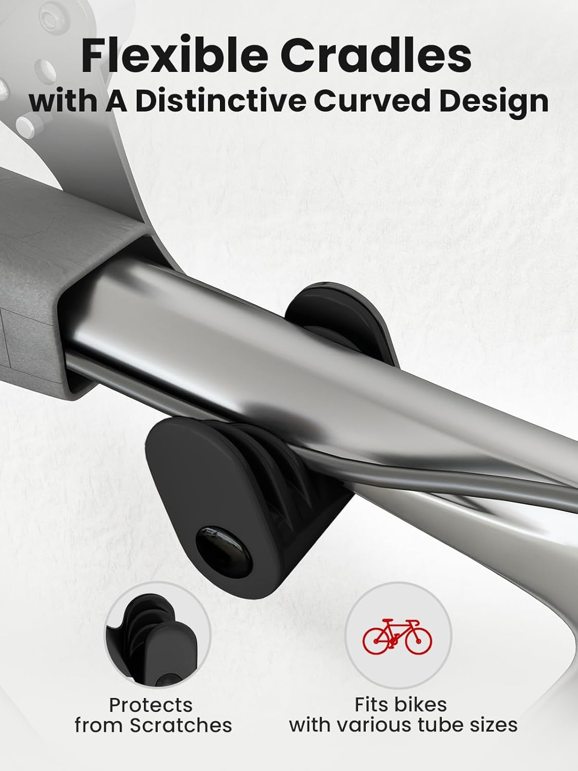 YORKING Bike Wall Mount, Horizontal Wall Mount Hanger Holds Up to 55Lbs Bike Indoor Storage Rack Hook with 5 Adjustable Levels, Extends to Fit 32.6" Handlebars for 1 Bicycle in Home Garage – Black