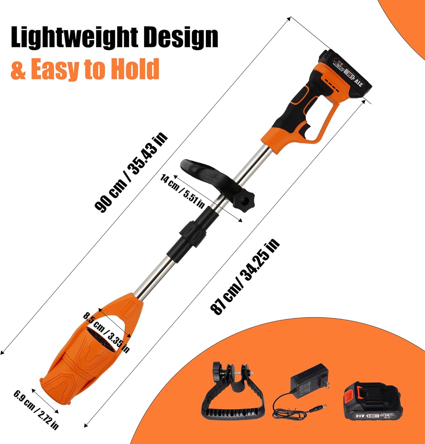 Cordless Leaf Blower 21V Electric - Lightweight Handheld, Speed Control via Pressure Switch, 2 x 2.0Ah Batteries & 1-Hour Fast Charger, for Lawn Care, Leaf Blowing, Small Gravel - Garden Cleaning