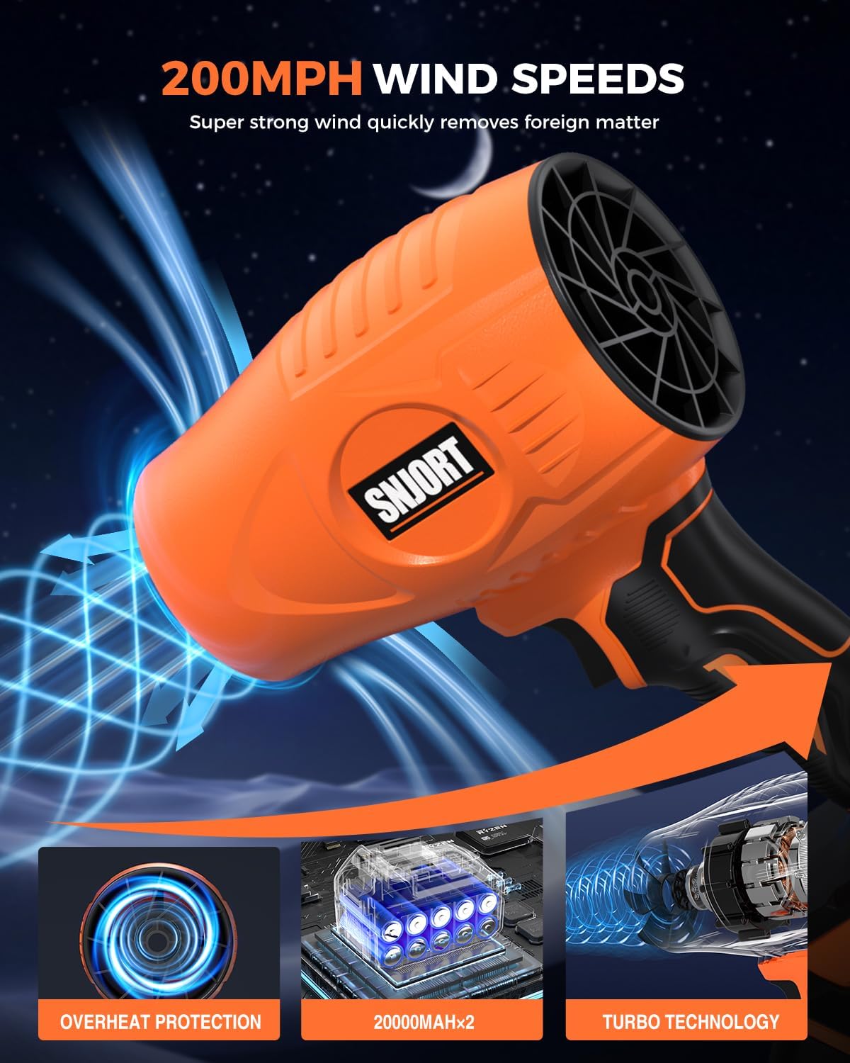 Leaf Blower Cordless with Battery and Charger,800,000 RPM,Extended Nozzle,Lightweight Handheld Design,Blower for Patio Cleaning,car Blowing Water,Blowing Leaves and Dust(Burnt Orange)