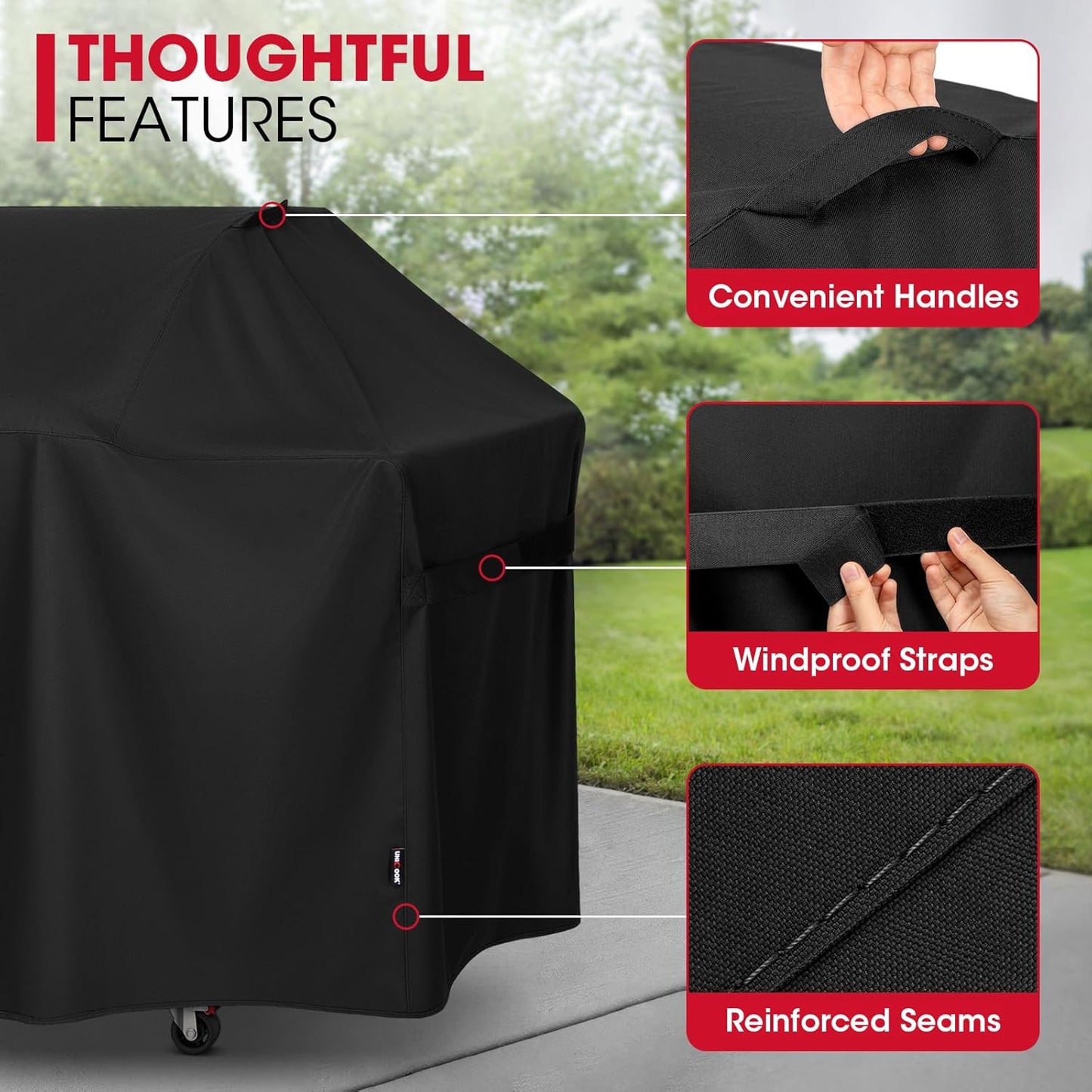 Unicook Grill Cover Compatible with Weber Genesis 400 Series, Heavy Duty Waterproof Outdoor BBQ Cover, Fade Resistant Barbecue Protector, Compared to Weber 7758, Fits Grills up to 69 Inches Wide