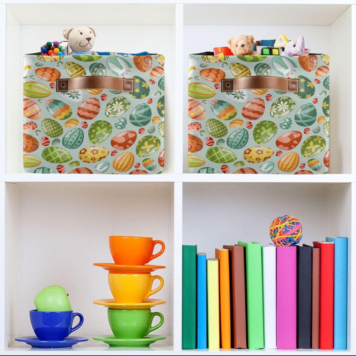 Easter Egg Rectangular Storage Basket Organizer Bin Shelf Baskets For Clothes Gifts For Home Office Dorm