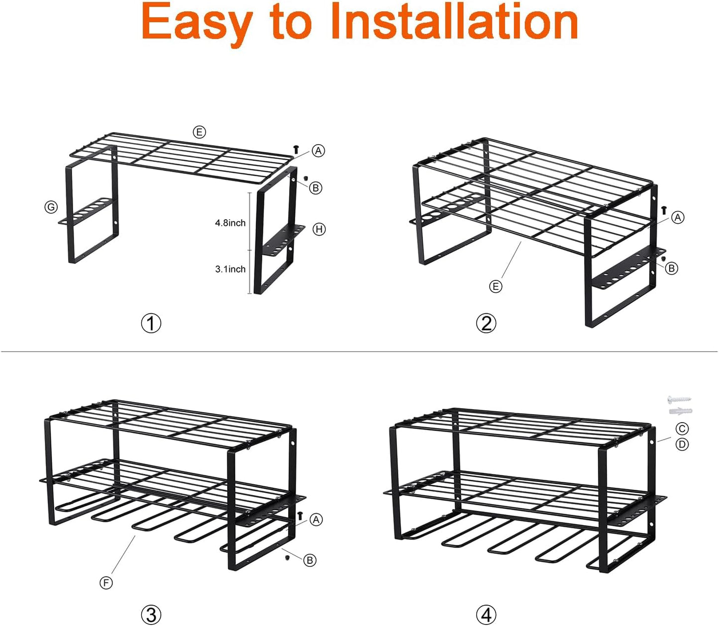 Tool Organizer, Power Tool Organizer Wall Mount with 3 Layers Tool Storage Rack for Drill Holders (Medium)