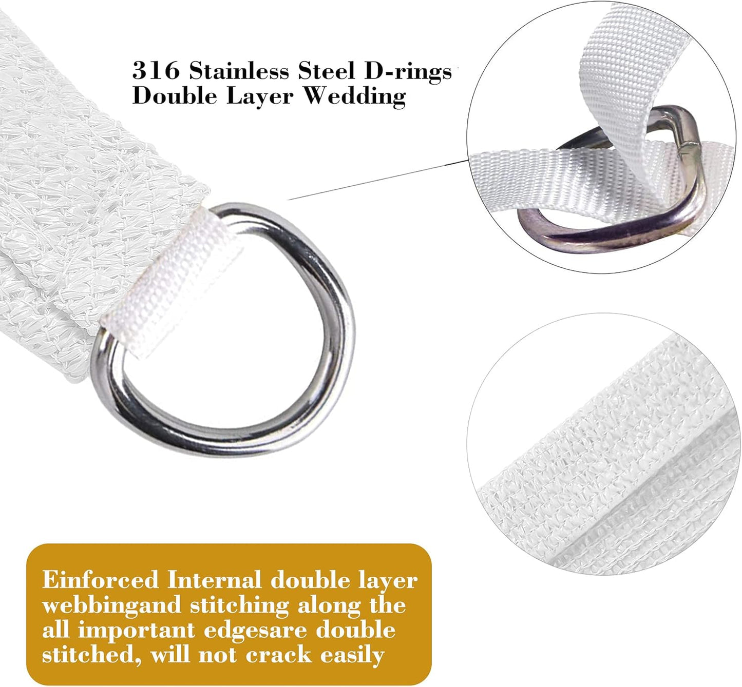 10' x 20' White Rectangle Sun Shade Sail SSP1212 Canopy Durable Fabric UV Block Awning,We Make Custom Orders