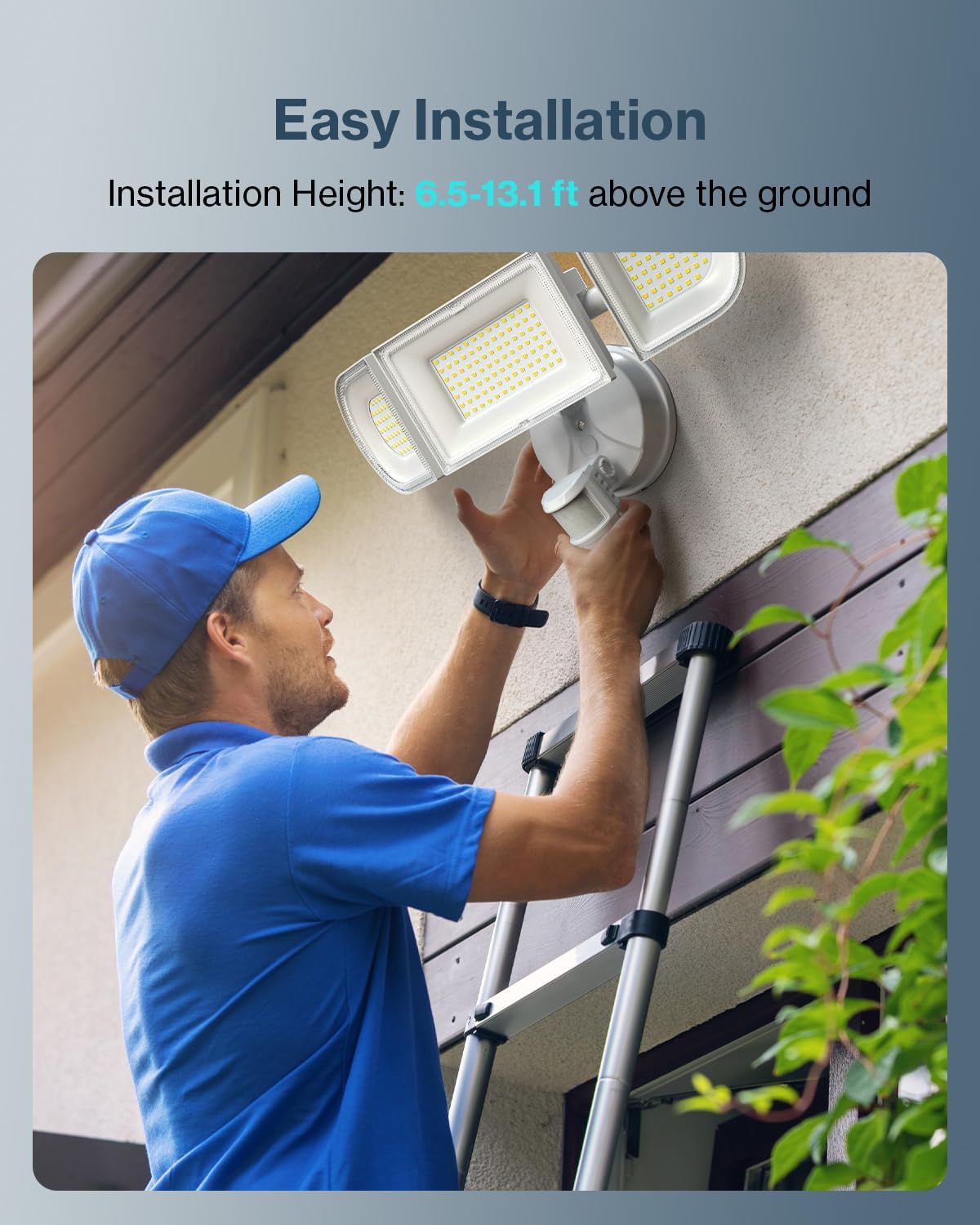 Olafus 180W Motion Sensor Outdoor Lights, 18000lm Dusk to Dawn LED Flood Lights Outdoor Wired, 6500K Daylight Motion Lights for Outside, IP65 Waterproof Exterior Security Light, White