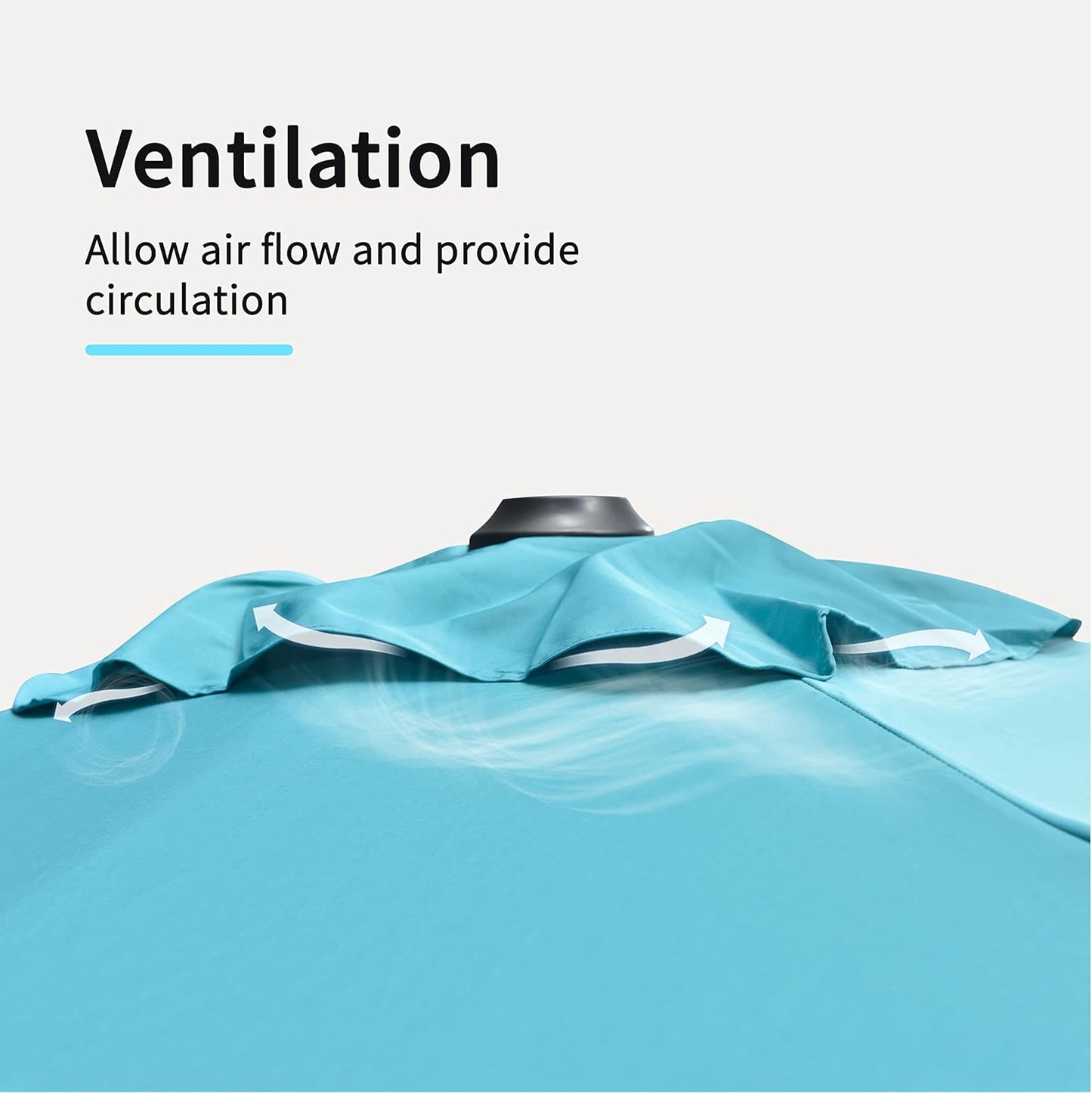 PURPLE LEAF 11 Feet Patio Umbrella Outdoor Cantilever Round Umbrella Aluminum Offset Umbrella with 360-degree Rotation for Garden Deck Pool Patio, Turquoise Blue