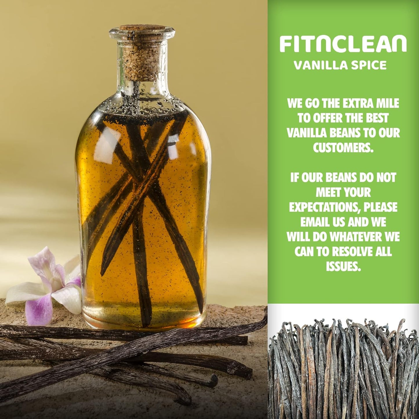 2oz. Tahitian Vanilla Beans Grade B Extract Exclusive (1/8 Lb) Bulk|4"-5" Whole Natural Raw NON-GMO PODS by FITNCLEAN VANILLA