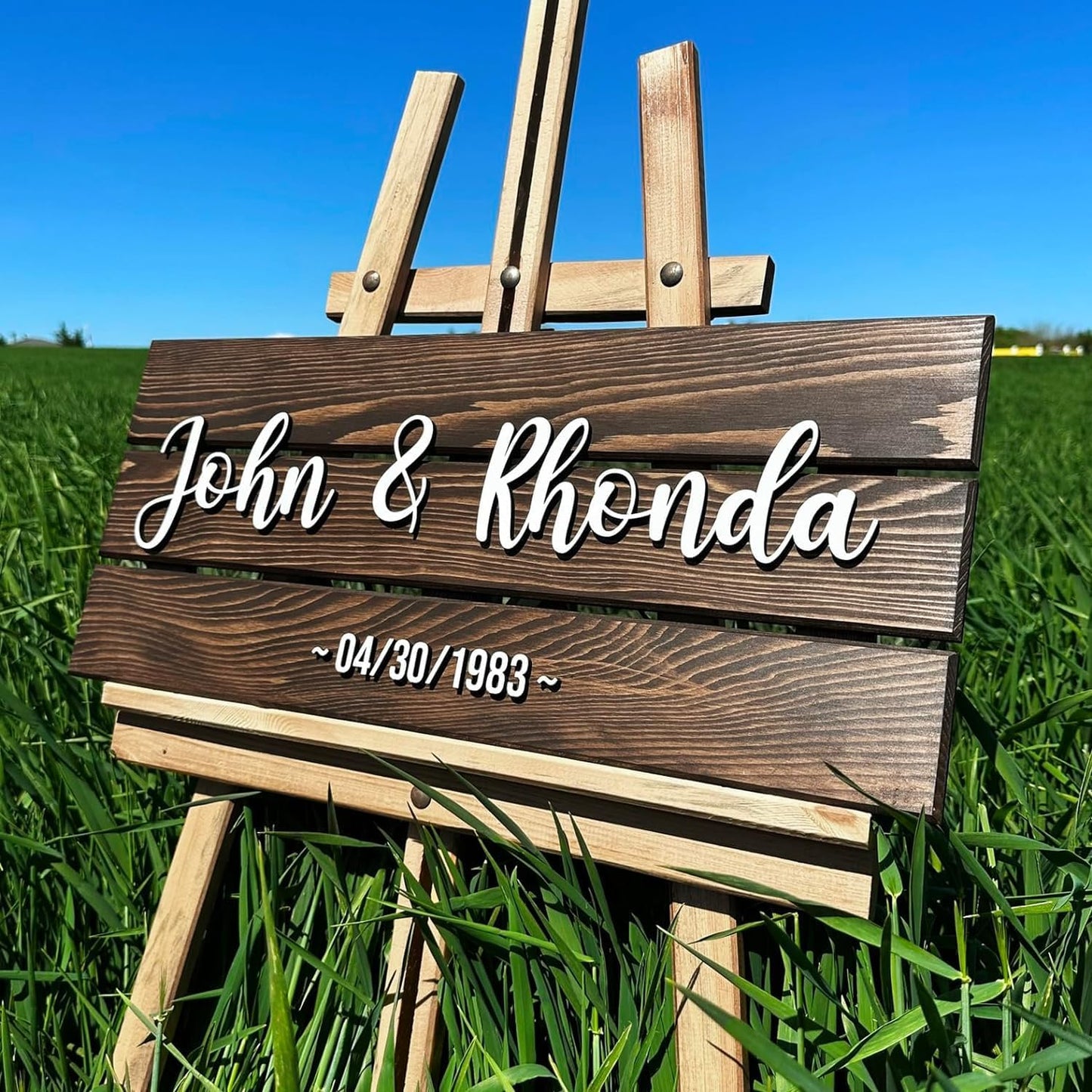 Solid Wood Pallet Custom Name Signs, Ideal for Rustic Home Bussiness Office Garage Backyard Man Cave Decors Decoration, Established Date & Your Custom Text 28 * 13" Establish Date Signs