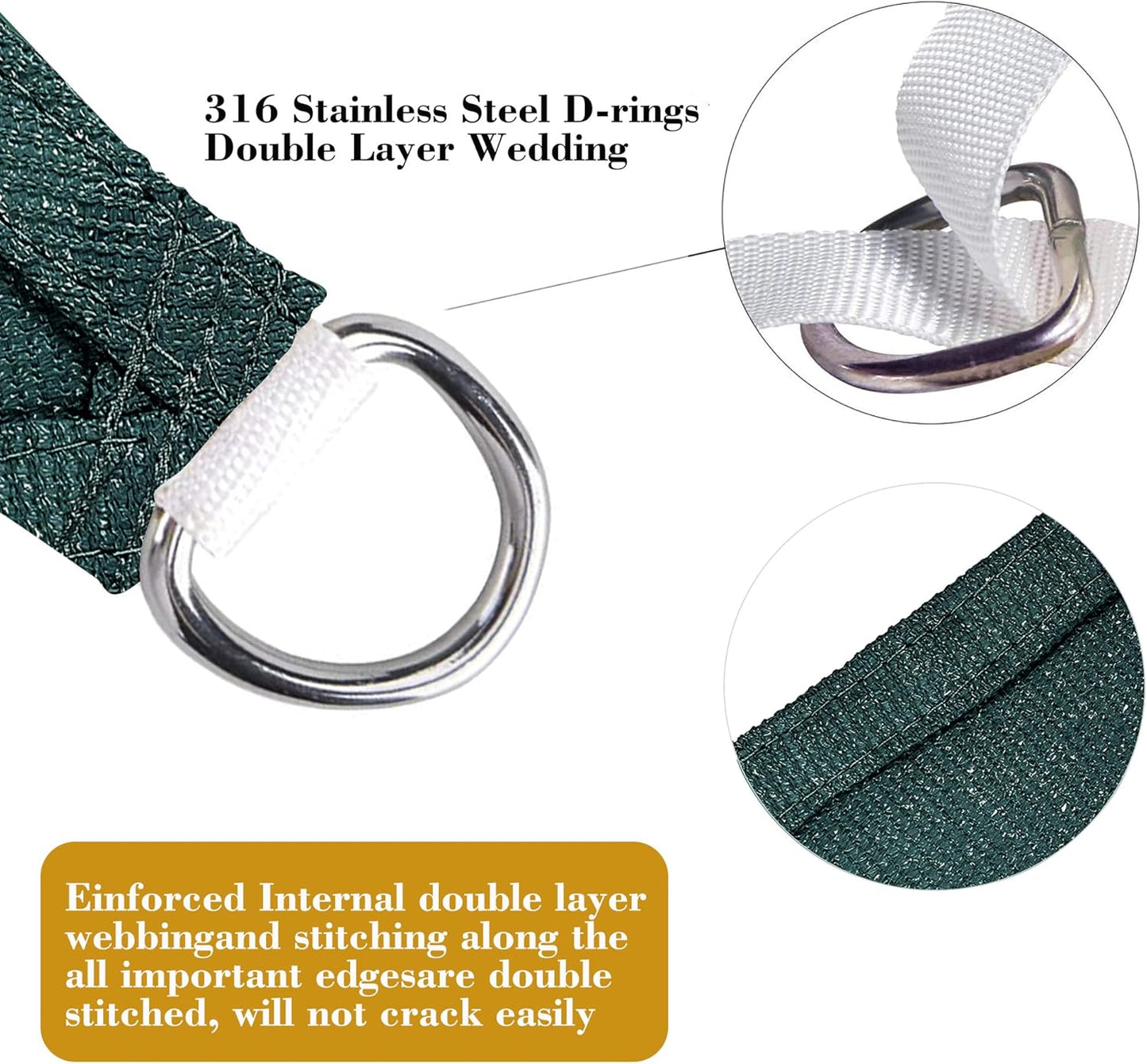 11' x 11' Green Square Sun Shade Sail SSP1212 Canopy Durable Fabric UV Block Awning We Make Custom Orders