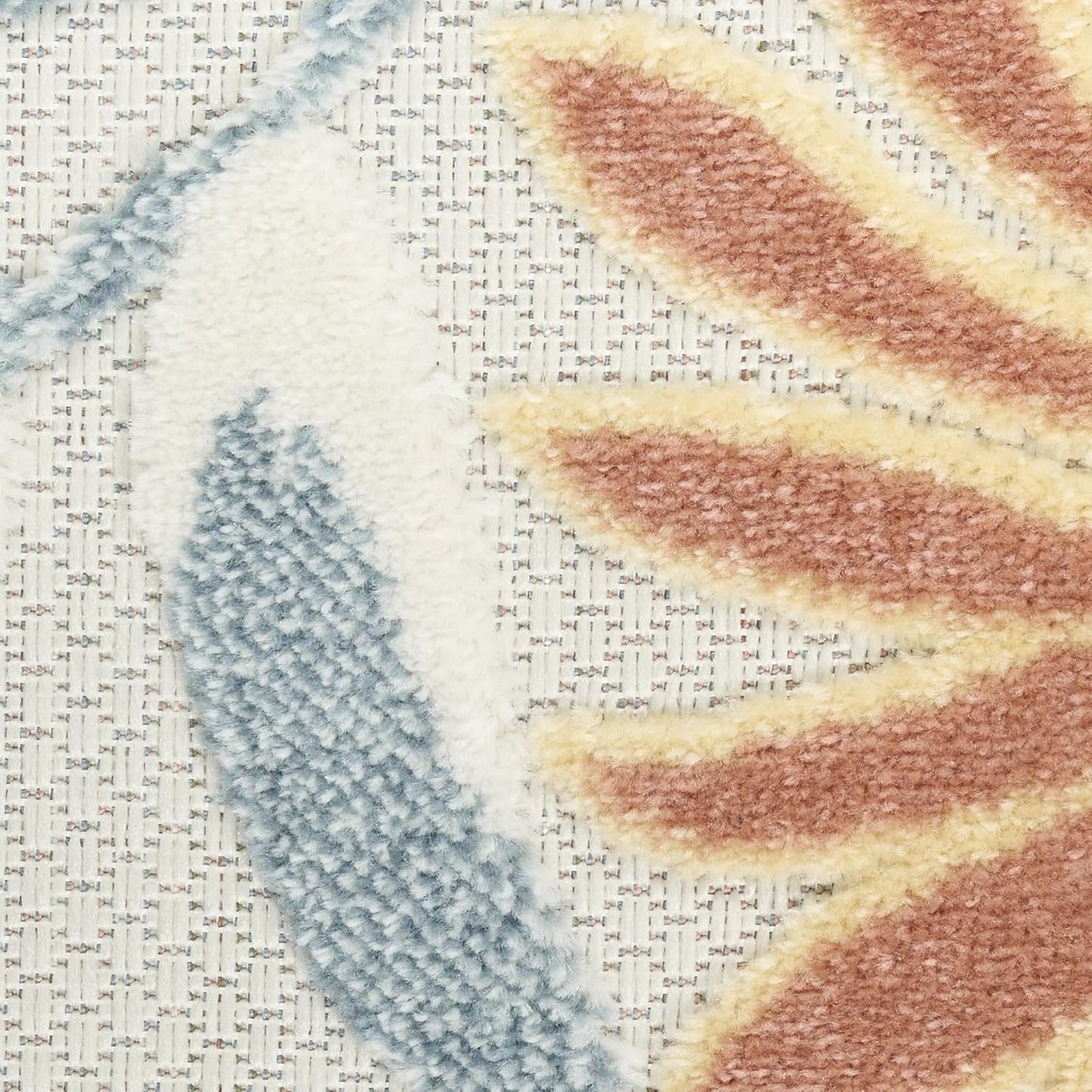 Nourison Aloha Ivory Rose 7'10" x 10'6" Area Rug - Easy Clean, Non Shedding, Bed Room, Living Room, Dining Room, Kitchen (8' x 11')