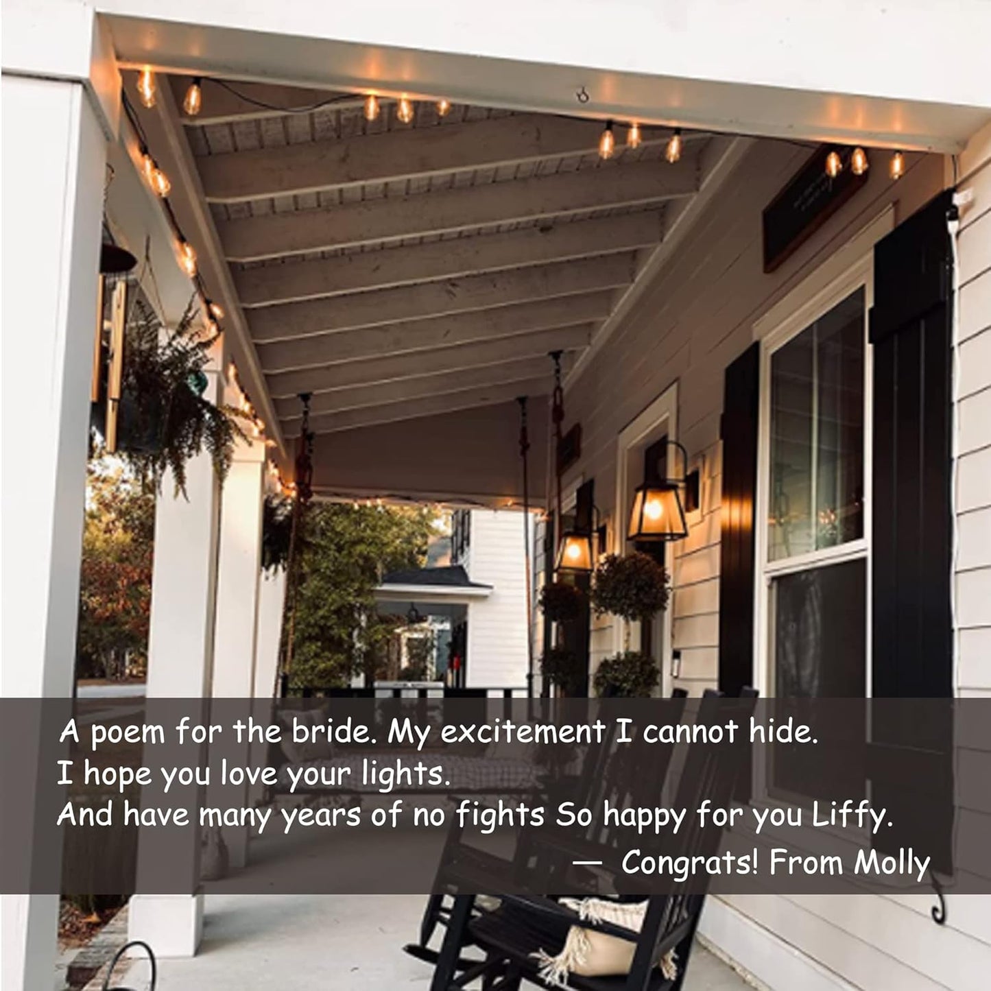 Outdoor String Lights 50FT Waterproof,LED Patio Lights Dimmable with 27 Bright Shatterproof Retro Bulbs,Vintage Edison String Hanging Lights for Outside Bistro,Backyard,Balcony,White Cable