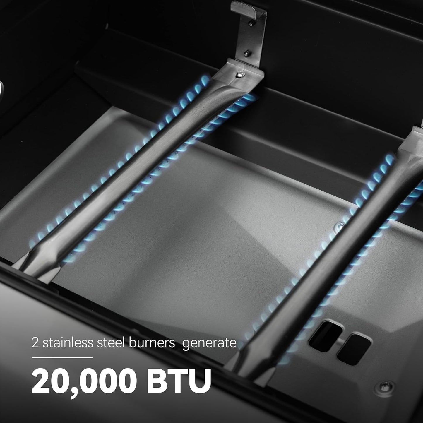 Royal Gourmet ZH3002N Propane Gas and Charcoal Grill Combo, Dual Fuel BBQ Grill with 2 Side Shelves for Outdoor Patio Garden Backyard Barbecue, 20,000 BTUs, Silver & Black