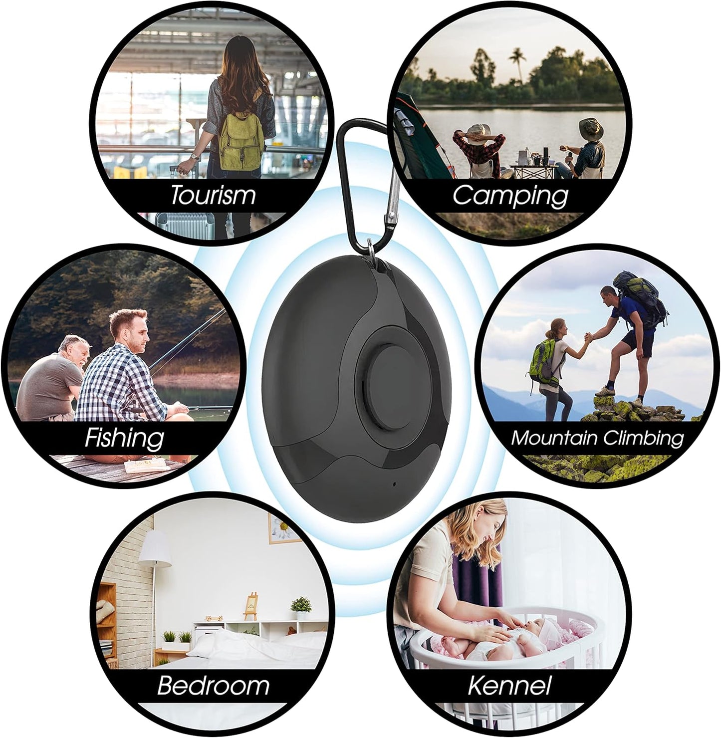 Black Ultrasonic Tick & Flea Repeller – Rechargeable and Portable Protection – Uses High-Frequency Technology to Keep Ticks and Fleas Away – Safe for People and Pets, Perfect for Outdoor Use