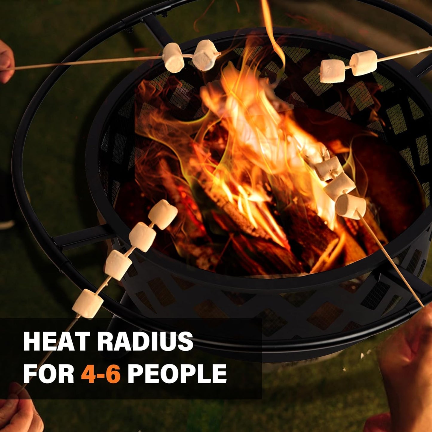 Red Mountain Valley 30'' Outdoor Wood Burning Fire Pit, 2-in-1 Large Round Fire Pit for Outside, Outdoor Fireplaces with Spark Screen, Fire Poker, Cover, Ideal for Patio, Backyard, Camping, Picnic