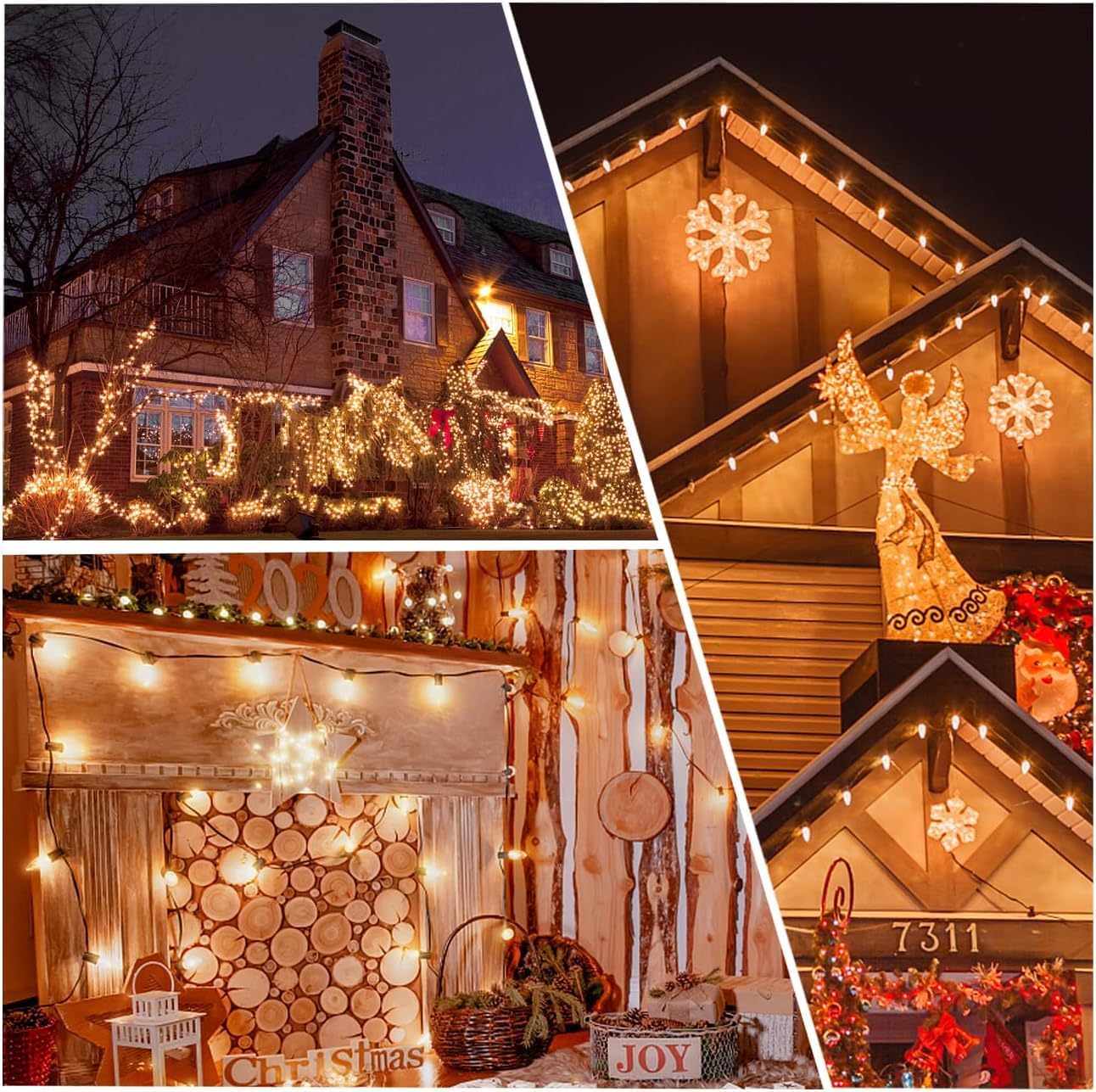 C9 Christmas Replacement LED Light Bulbs,E17 Base Commercial Grade Holiday Bulbs, 4W 5W 6W 7W Incandescent Equivalent, Warm White 2200K, Clear Plastic Bulbs for Christmas String Light - 50 Pack