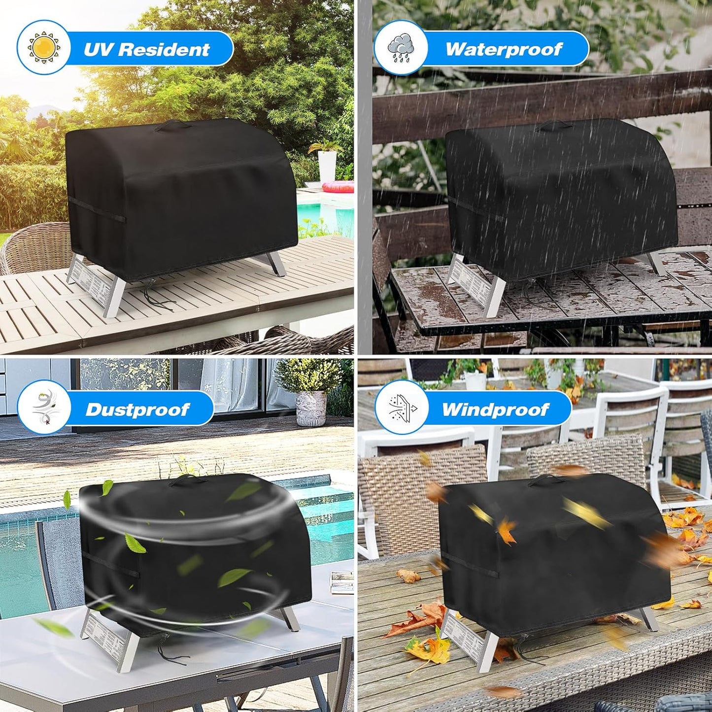 Portable Grill Cover for Megamaster 2-Burner Propane Outdoor Tabletop Grill,Waterproof Small Table Top BBQ Grill Cover,Heavy Duty 600D Outdoor Tabletop Grill Cover