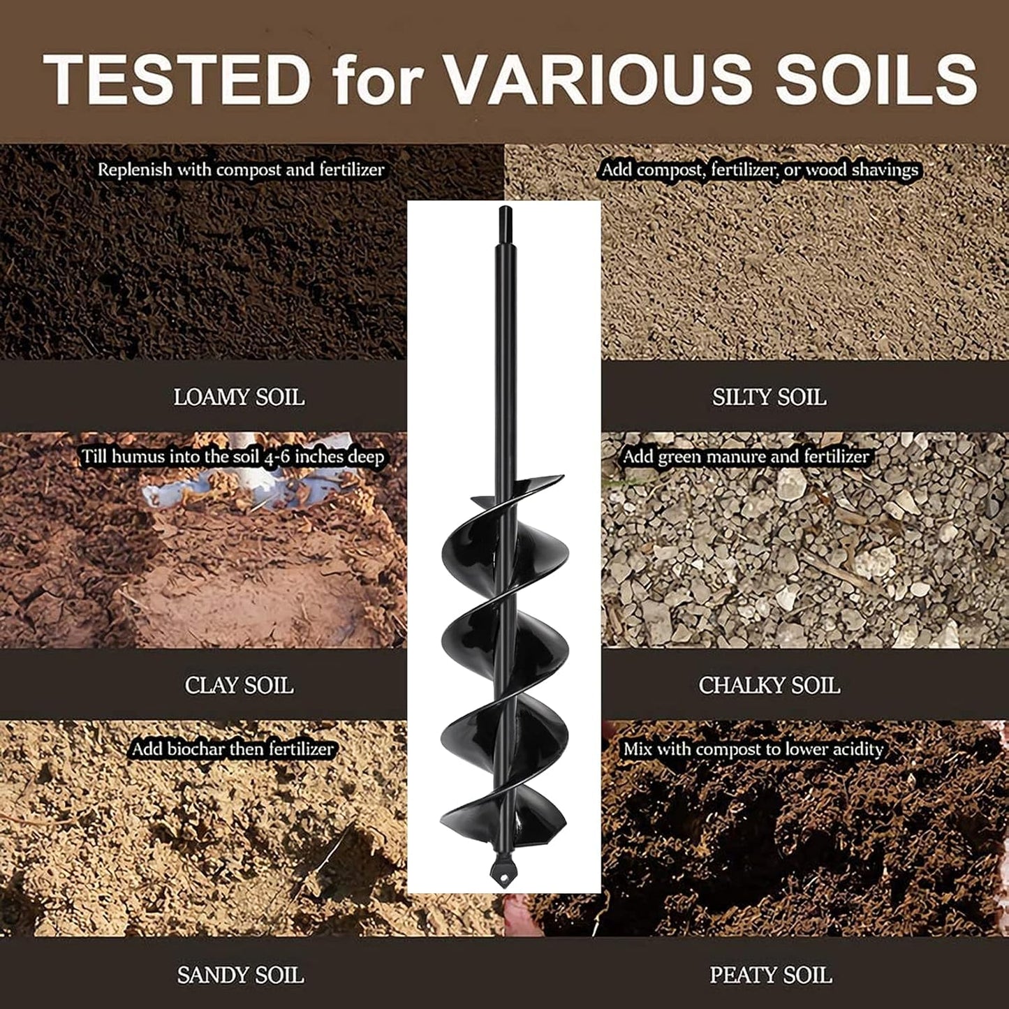 TCBWFY Garden Auger Drill Bit for Planting 3x16.5inch,Total Solid Barrel Extensive Blades,for Planting Flowers Bulbs,Rapid Planter Earth Post Umbrella Hole Digger for 3/8" Hex Drive Drill