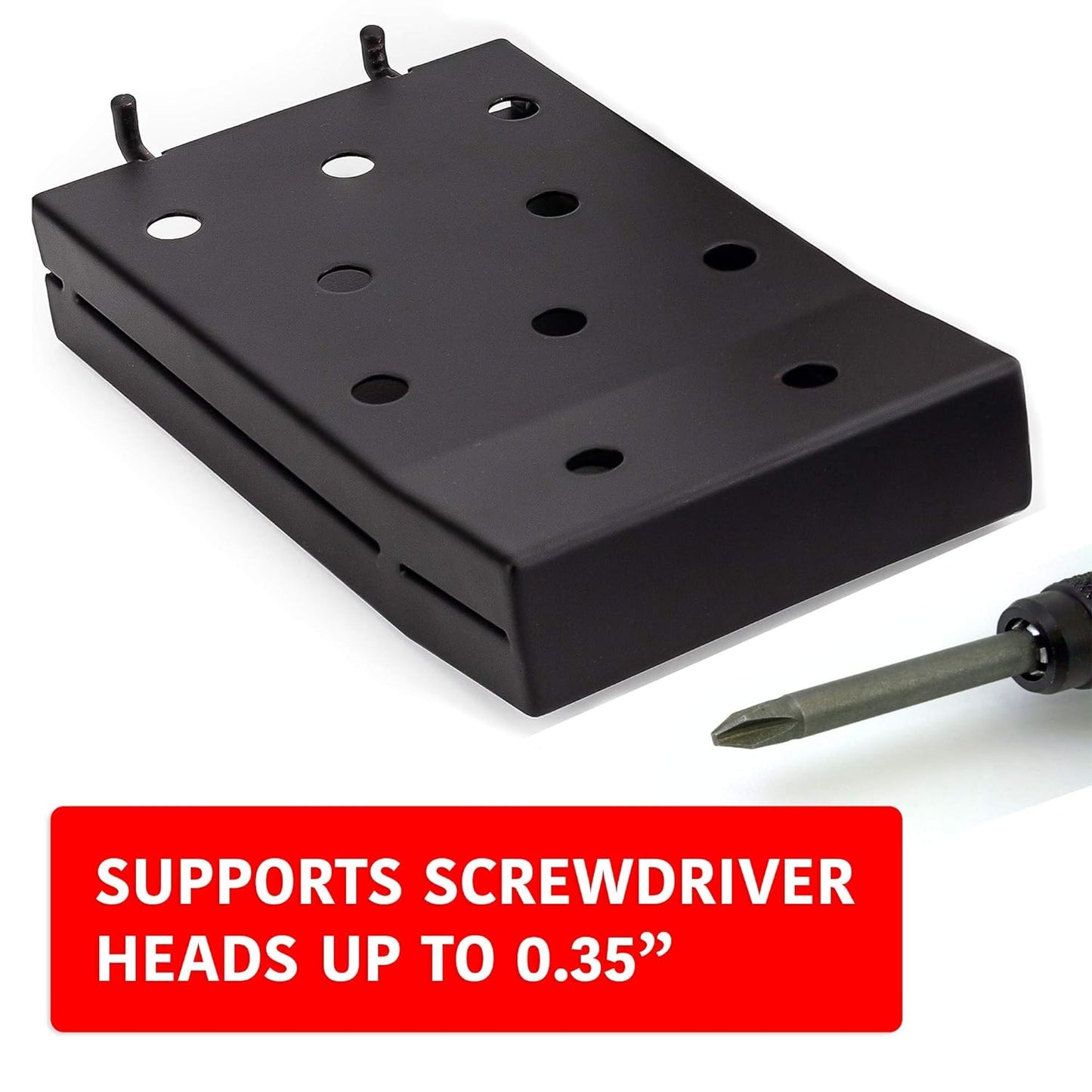 Heavy Duty Black Pegboard Accessories - Screwdriver and Wrench Holder Set for Organizing Tools