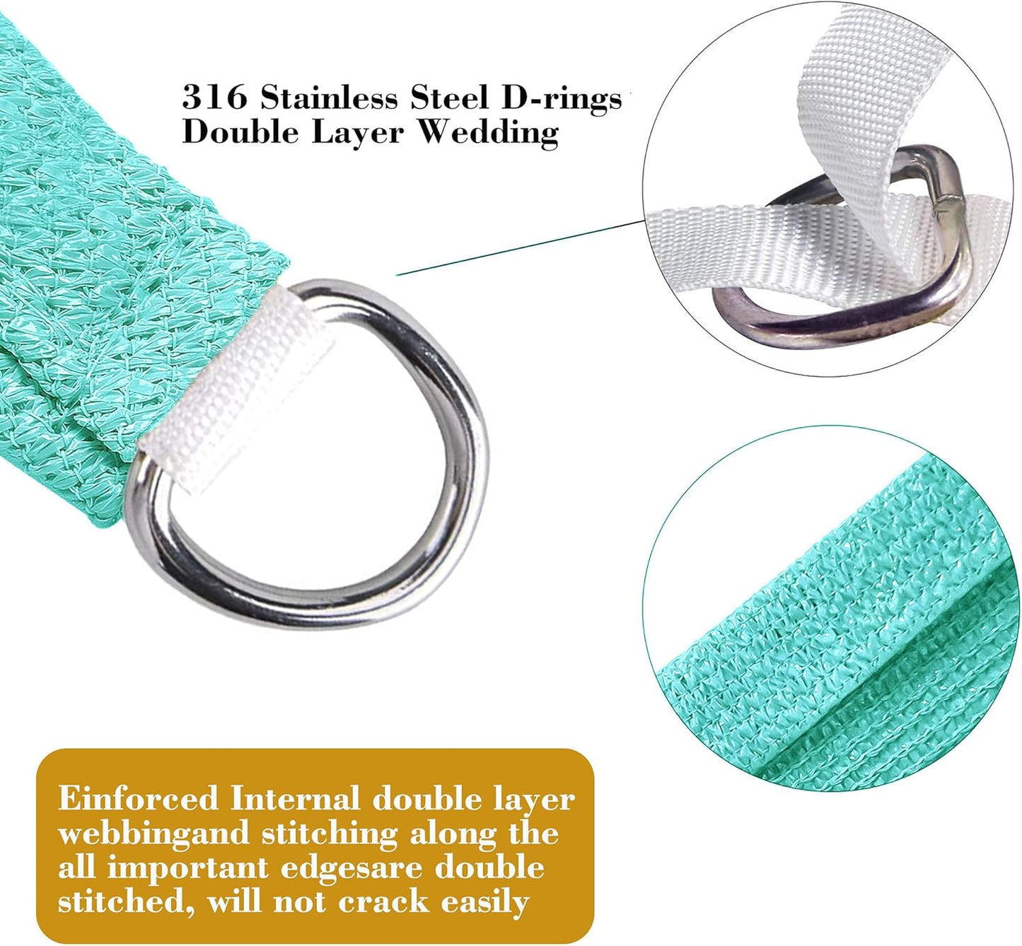 10' x 22' Turquoise Rectangle Sun Shade Sail SSP1212 Canopy Durable Fabric UV Block Awning,We Make Custom Orders