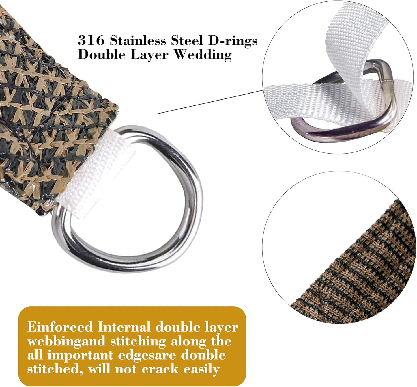 10' x 15' Brown Rectangle Sun Shade Sail SSP1212 Canopy Durable Fabric UV Block Awning,We Make Custom Orders