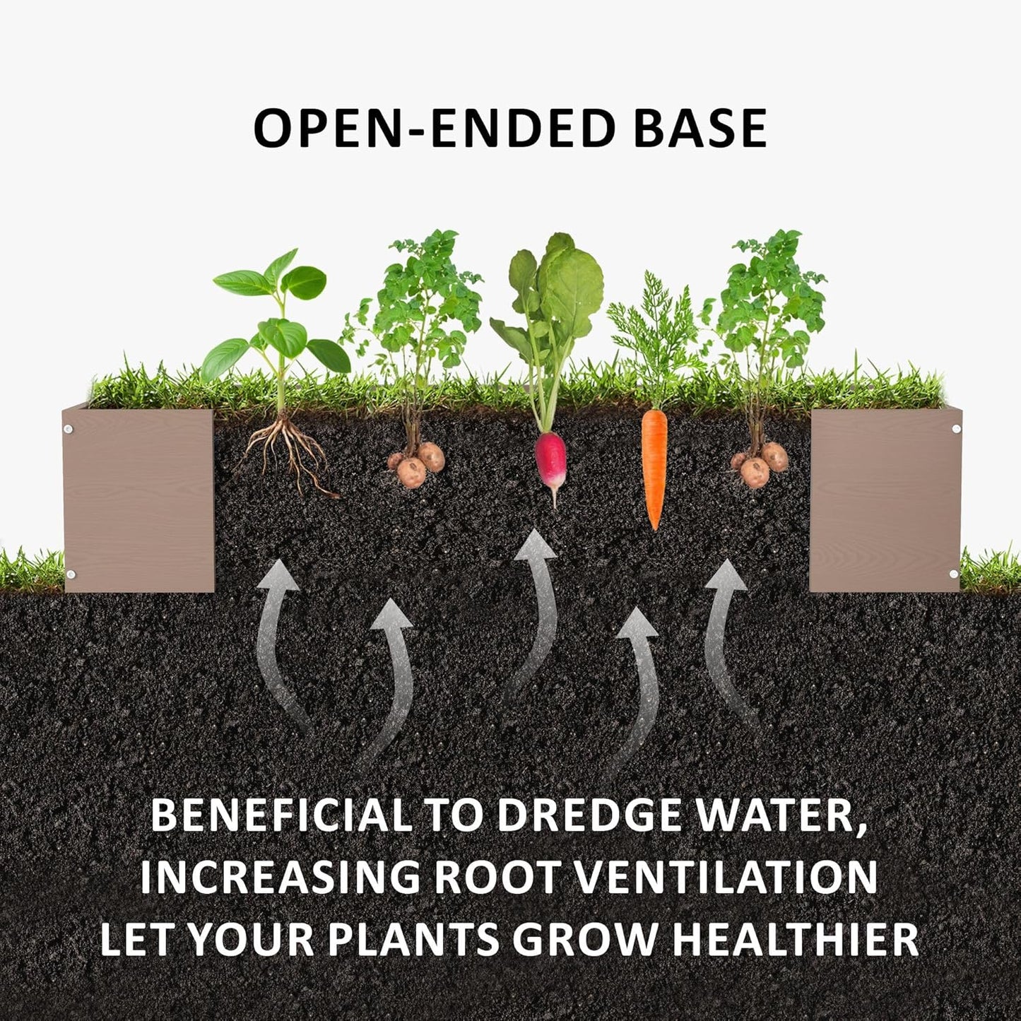 HDPE Raised Garden Bed 47.24 * 24.4 * 9.65 in,Vegetable Planter Bed Outdoor,Elevated Horticulture Planter Bed,Waterproof,Rot-Resistant and Non-Cracking Above Ground Garden Bed(Light Brown)