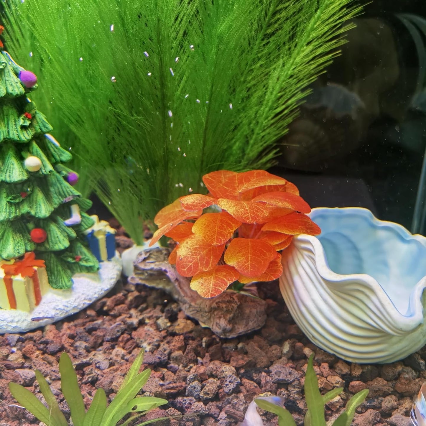 M2cbridge Artificial Fish Tank Plants Silk Aquarium Plastic Plant Aquatic Water Grass Foreground Decor(3PCS Small Colorful)