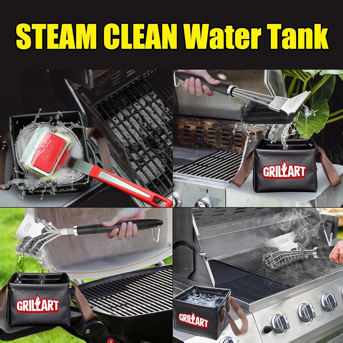 GRILLART Grill Brush Bristle Free, Soak Basin, Perfect Partner for SteamWizards Grill Brush (Only Soak Basin No Grill Brush)