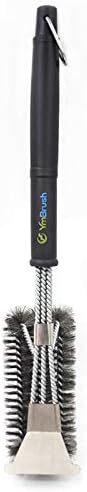 BBQ Grill Brush for Outdoor Grill Safe Stainless Steel Woven Wire Heavy Duty Grill Accessories Cleaning BBQ Accessories, Safe Cleaner Brush Suitable for Gas Charcoal Grilling Grates