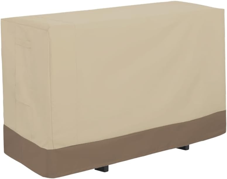 Outdoor Slim-Fold Cook Station Cover Waterproof Heavy Duty Portable Outdoor Folding Grill Table Cover, Beige