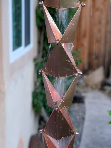 Nutshell Stores Origami Rain Chain - Copper - 14 Feet