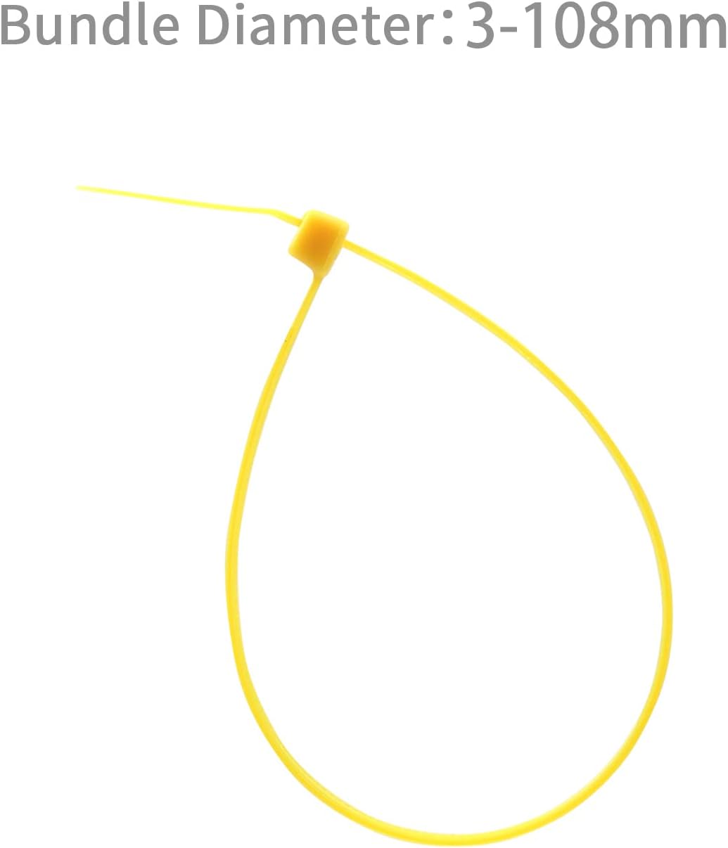 XINGO 100PCS Cable Zip Ties Heavy Duty, Premium Nylon Plastic Wire Ties with 50 Pounds Tensile Strength, Self-Locking Black Nylon Zip Ties for Indoor and Outdoor (16 inch, Yellow)