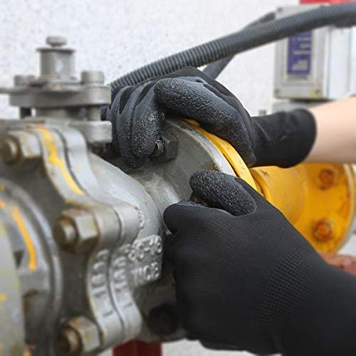 Evridwear Crinkle Latex Rubber Hand Coated Safety Work Gloves for Men Women General Multi Use Construction Warehouse Gardening Assembly Landscaping (S-Size) 120 Pairs Pack