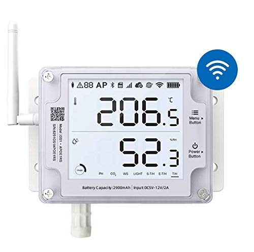 Ubibot Thermometer Hygrometer, Wireless Temperature Data Logger, Remote Humidity Monitor for Refrigerated Truck Free App Email Alarm, IFTTT 2.4GHz only (GS1-AL4G1RS WiFi & SIM)