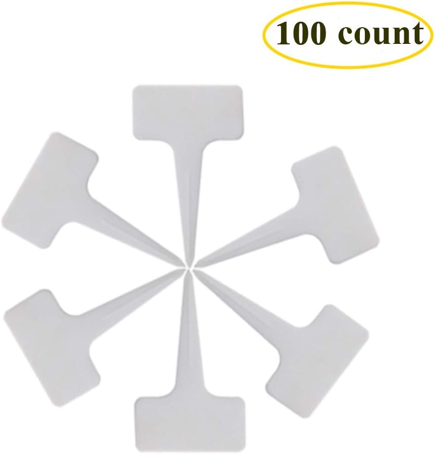 100 Pcs 6" Plastic Seedlings Plants Nursery Pots with 100 Pcs Waterproof Plastic T-Type Plant Tags and 2Pcs/Set Transplanting Digging Mini Tools