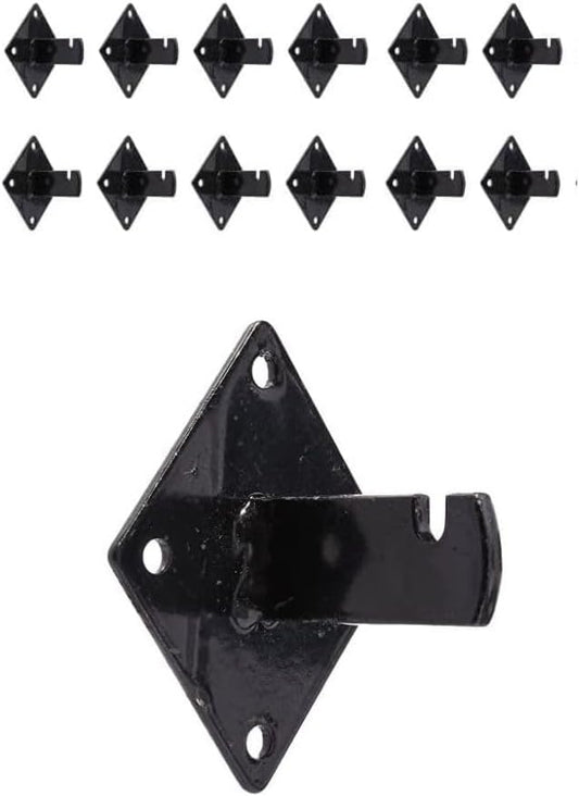 KINGDOM SOLUTIONS 12-Pack Black Gridwall Panel Mount Brackets – Heavy-Duty Wall Brackets for Gridwall, Slatgrid, or Trellis Panel Mounting – Durable Display Hardware for Store or Garage