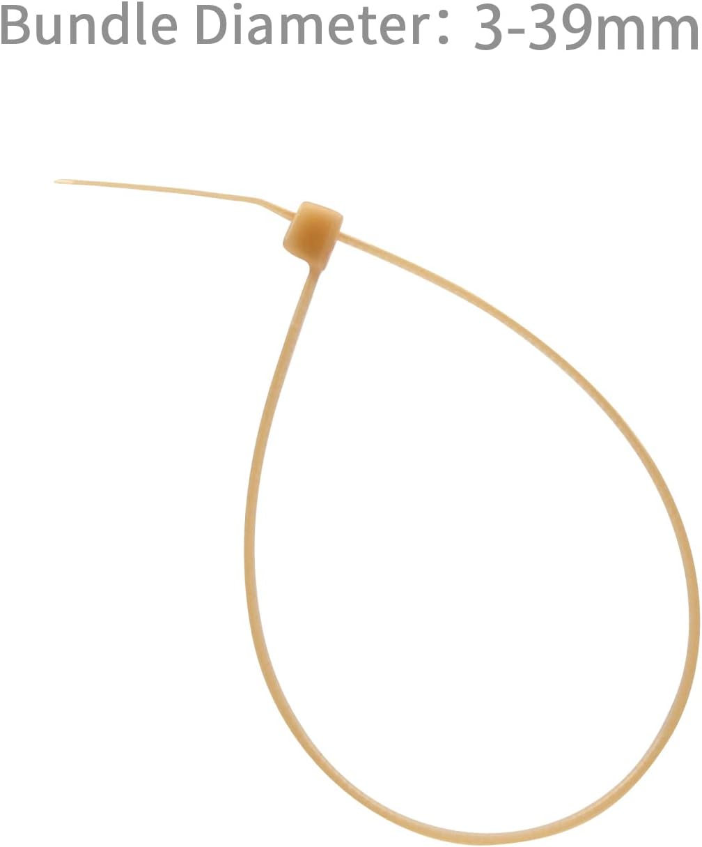 XINGO 100PCS Cable Zip Ties Heavy Duty, Premium Nylon Plastic Wire Ties with 50 Pounds Tensile Strength, Self-Locking Black Nylon Zip Ties for Indoor and Outdoor (6 inch, Gold)