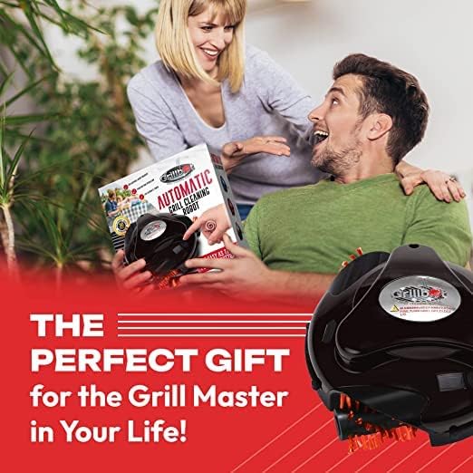 Grillbot Automatic Grill Cleaning Robot with Nylon Brushes, BBQ Grill Cleaner, Grill Brush, Grill Scraper, BBQ Accessories (Black Grillbot)