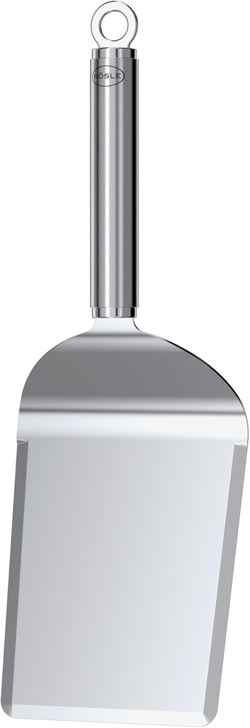 RÖSLE plancha Wide Spatula BBQ Spatula with Rounded Corners for Turning Meat and Vegetables, 18/10 Stainless Steel, Dishwasher Safe