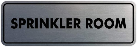 Signs ByLITA Standard Sprinkler Room Sign (Brushed Silver) - Medium