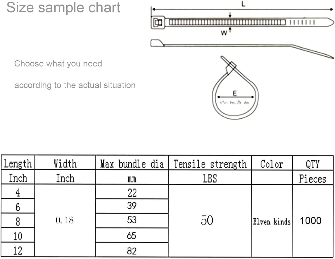 XINGO 1000 PCS Orange Zip Ties 8 Inch, 60 LBS Tensile Strength, Self-Locking Nylon Plastic Nylon PA66 Wire Ties for Indoor and Outdoor Use