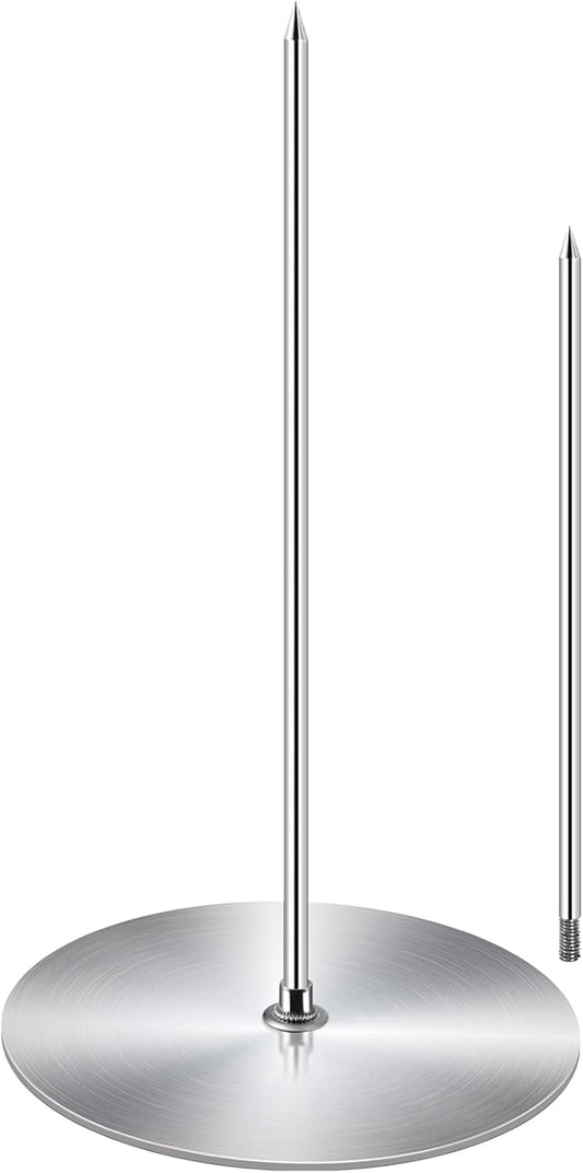 ZAUGONTW Vertical Skewer Grill - Stainless Removable Vertical Brazilian Barbecue Grilling Rack Meat Spit - Perfect for Steak, Whole Chickens, Whole Fish, Large Meat, 1Pack