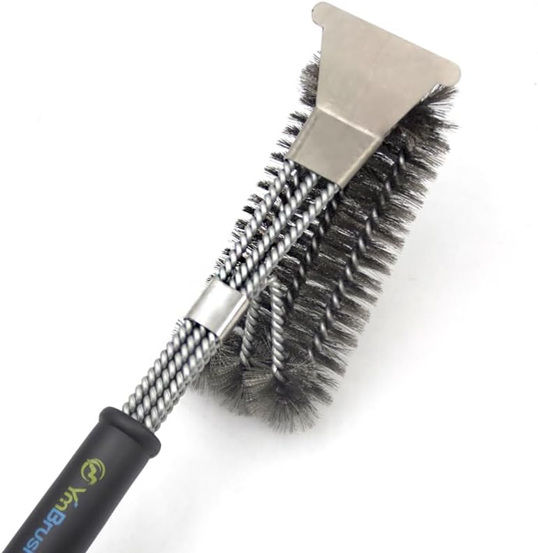 BBQ Grill Brush for Outdoor Grill Safe Stainless Steel Woven Wire Heavy Duty Grill Accessories Cleaning BBQ Accessories, Safe Cleaner Brush Suitable for Gas Charcoal Grilling Grates