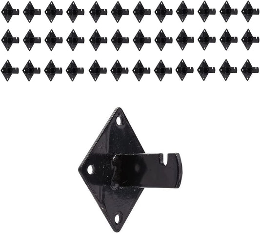 KINGDOM SOLUTIONS 36-Pack Black Gridwall Panel Mount Brackets – Heavy-Duty Wall Brackets for Gridwall, Slatgrid, or Trellis Panel Mounting – Durable Display Hardware for Store or Garage