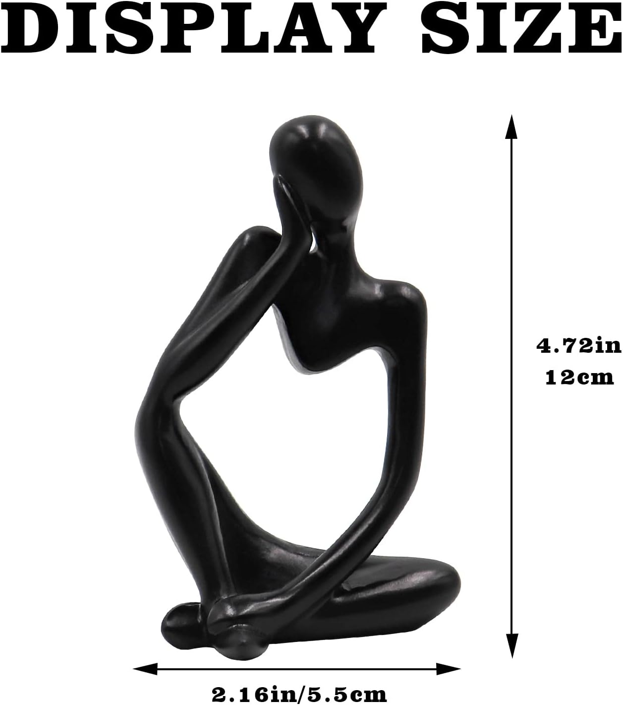 Thinker Statues and Sculptures, Resin Thinker Statue Ornaments, Abstract Style Sculptures, Housewarming Gifts, Housewarming Decorations, Living Room Dining Desk Decorations(Black Right, Small)
