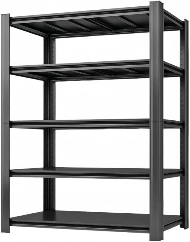 5-Tier 47" W x 17.75" D x 72" H Garage Shelving 3000LBS Storage Shelves Heavy Duty Metal Shelf Unit Adjustable Basement Industrial Storage Racks