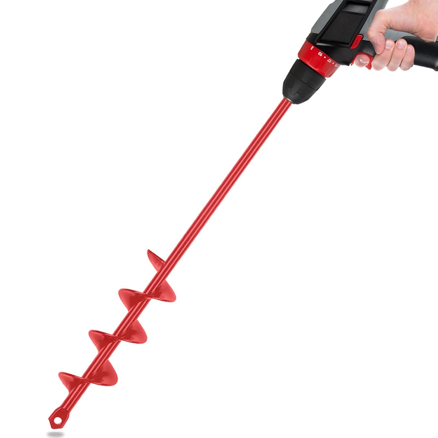 SYITCUN Garden Auger Drill Bit for Planting - 1.6" X 16.5" Heavy-Duty Garden Auger - Bulb Planter Tool & Auger Post Hole Digger - 3/8" Hex Drive Drill